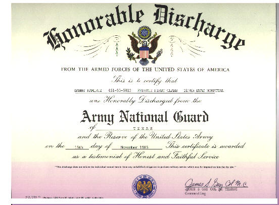 Texas National Guard Discharge